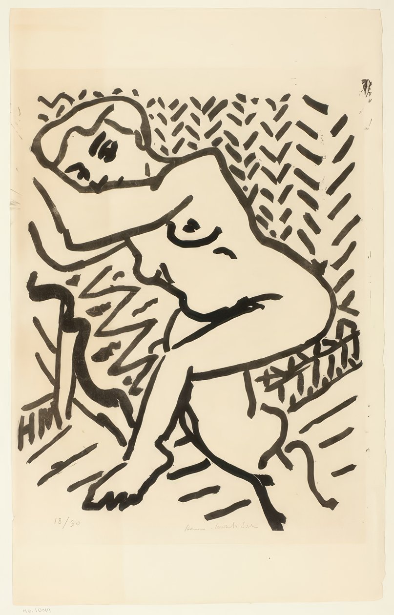 Liten ljus träsnitt av Henri Matisse