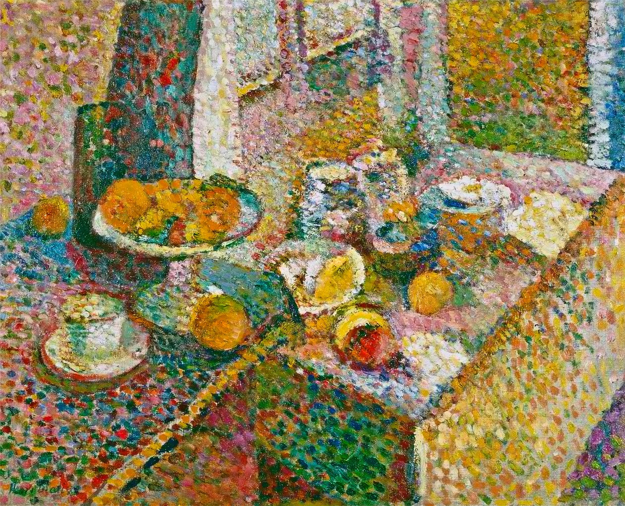 Stilleben (skänk och bord) av Henri Matisse