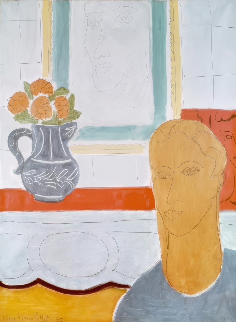 Ockerfärgat huvud av Henri Matisse