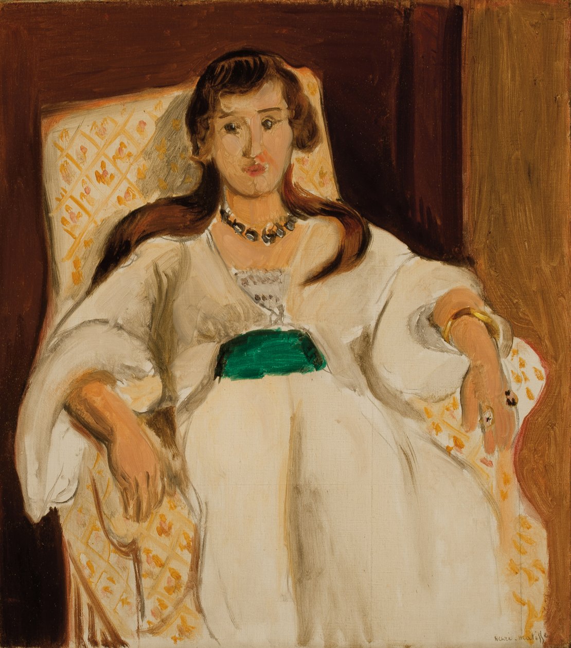 Kvinna i fåtölj; Femme au fauteuil av Henri Matisse