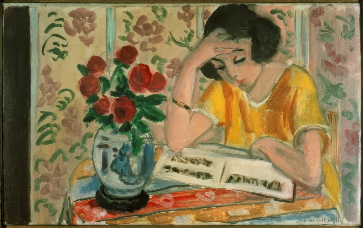 Kvinna som läser av Henri Matisse
