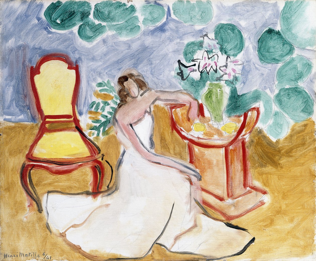 Ung flicka i vit klänning av Henri Matisse