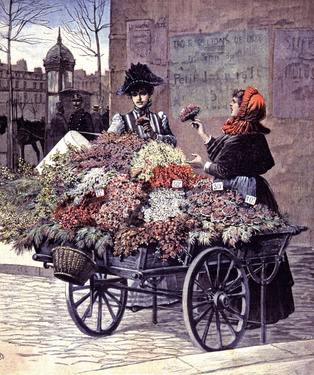 Blomsterförsäljare i Paris av Henri Meyer
