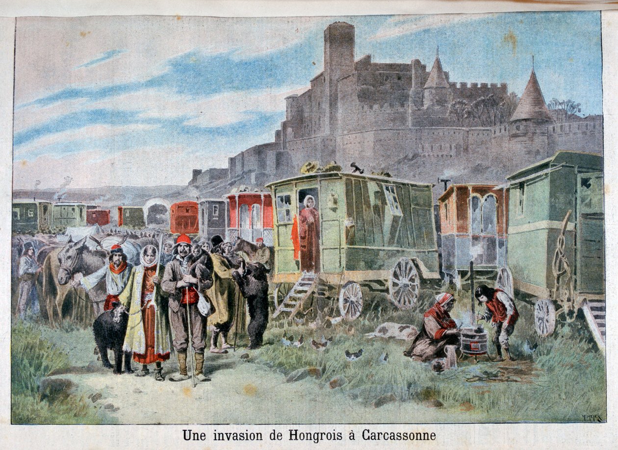 Ungerska zigenare utanför Carcassonne, Frankrike, 1898 av Henri Meyer