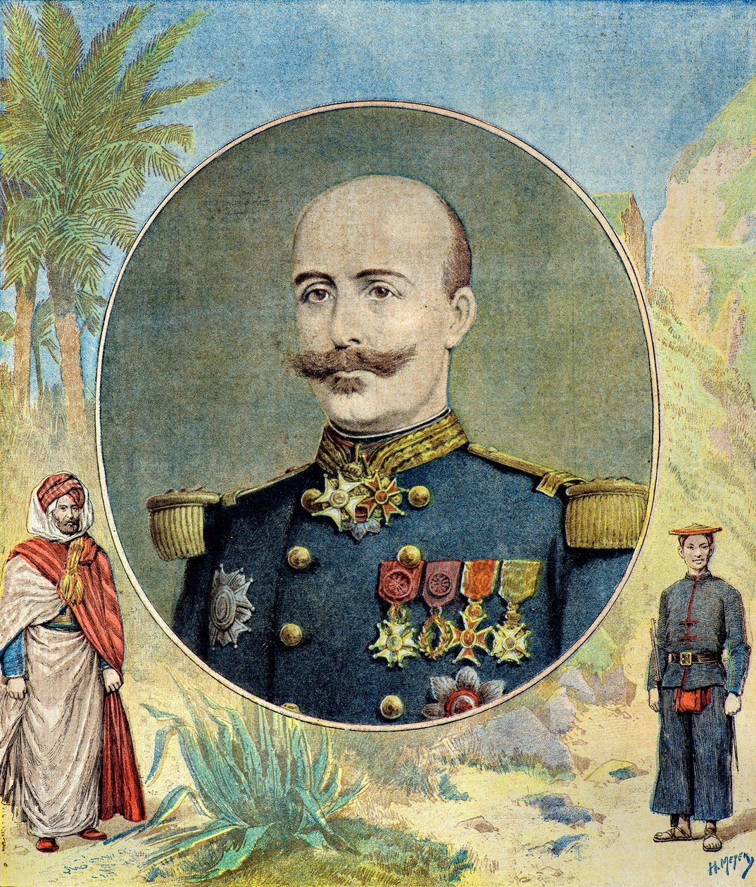 Porträtt av general Oscar de Negrier av Henri Meyer