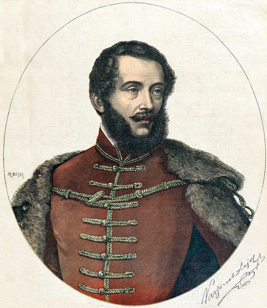 Porträtt av Lajos Kossuth av Henri Meyer