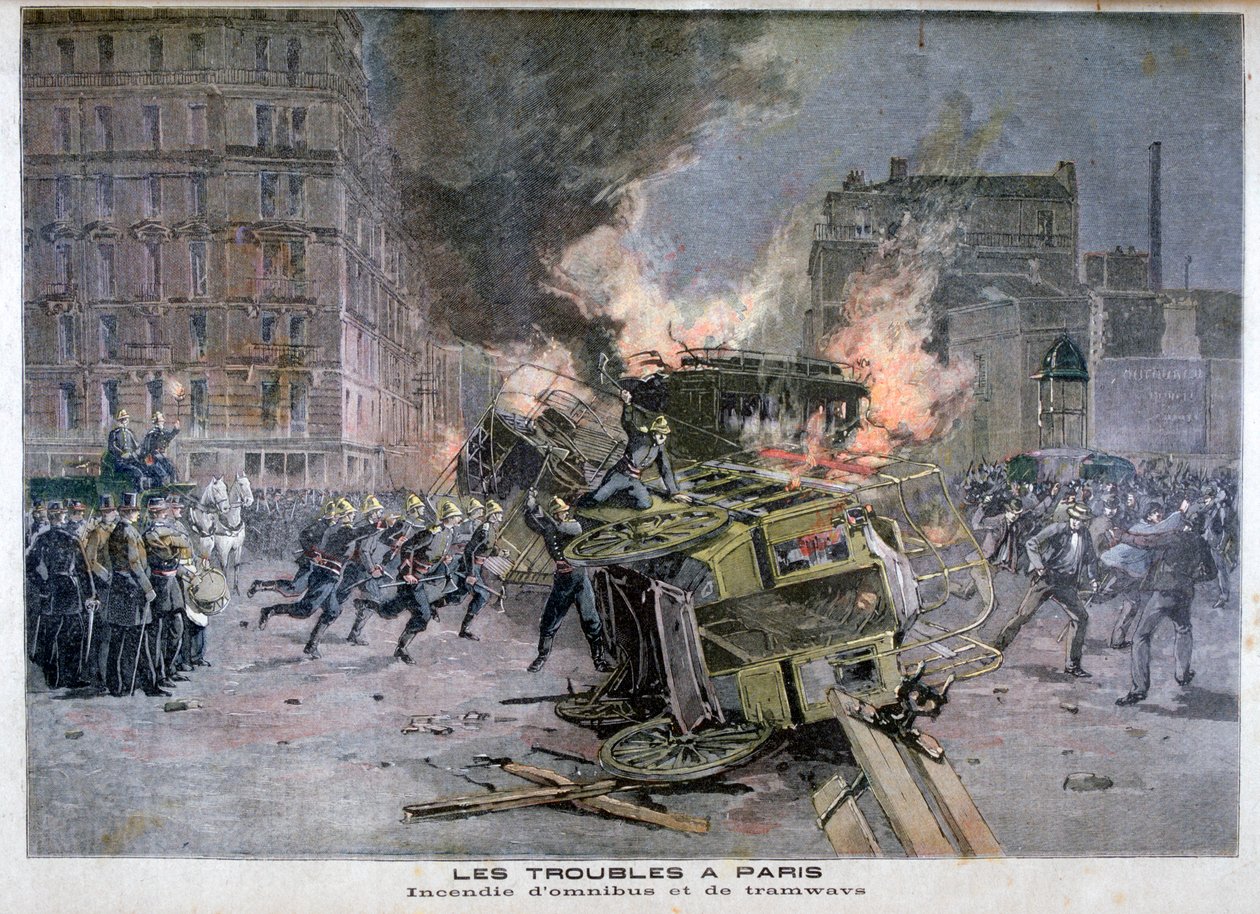 Upplopp i Paris, 1897 av Henri Meyer