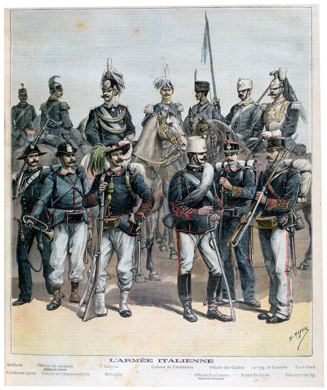Italienska armén, 1892 av Henri Meyer