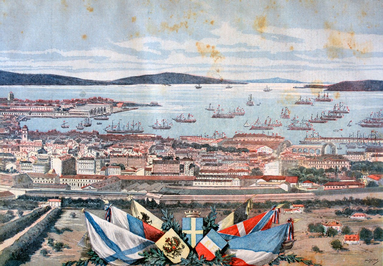 Hamnen i Toulon, 1893 av Henri Meyer