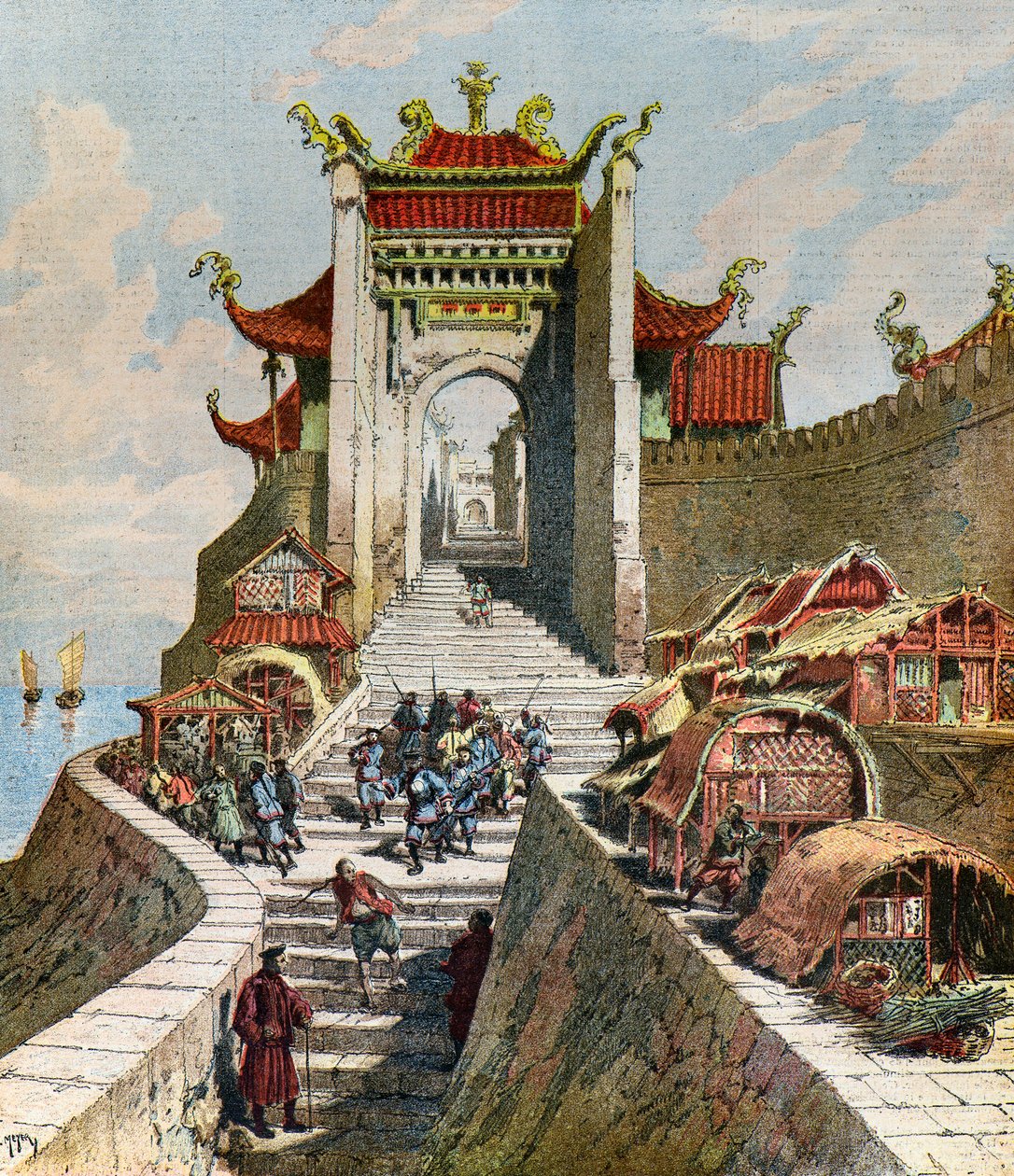 Utsikt över Shanghai-porten av Henri Meyer