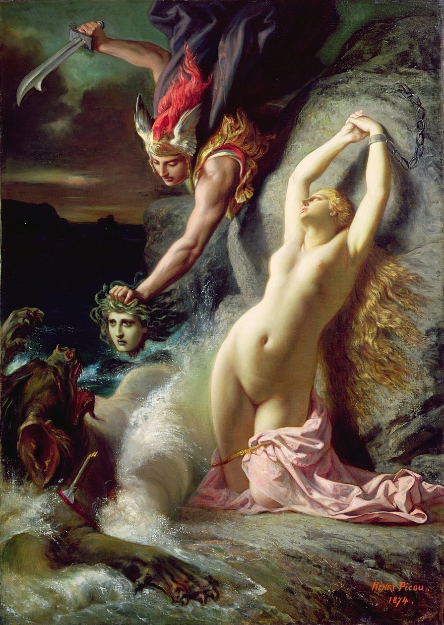 Andromeda Chained to the Rock, 1874 av Henri Pierre Picou