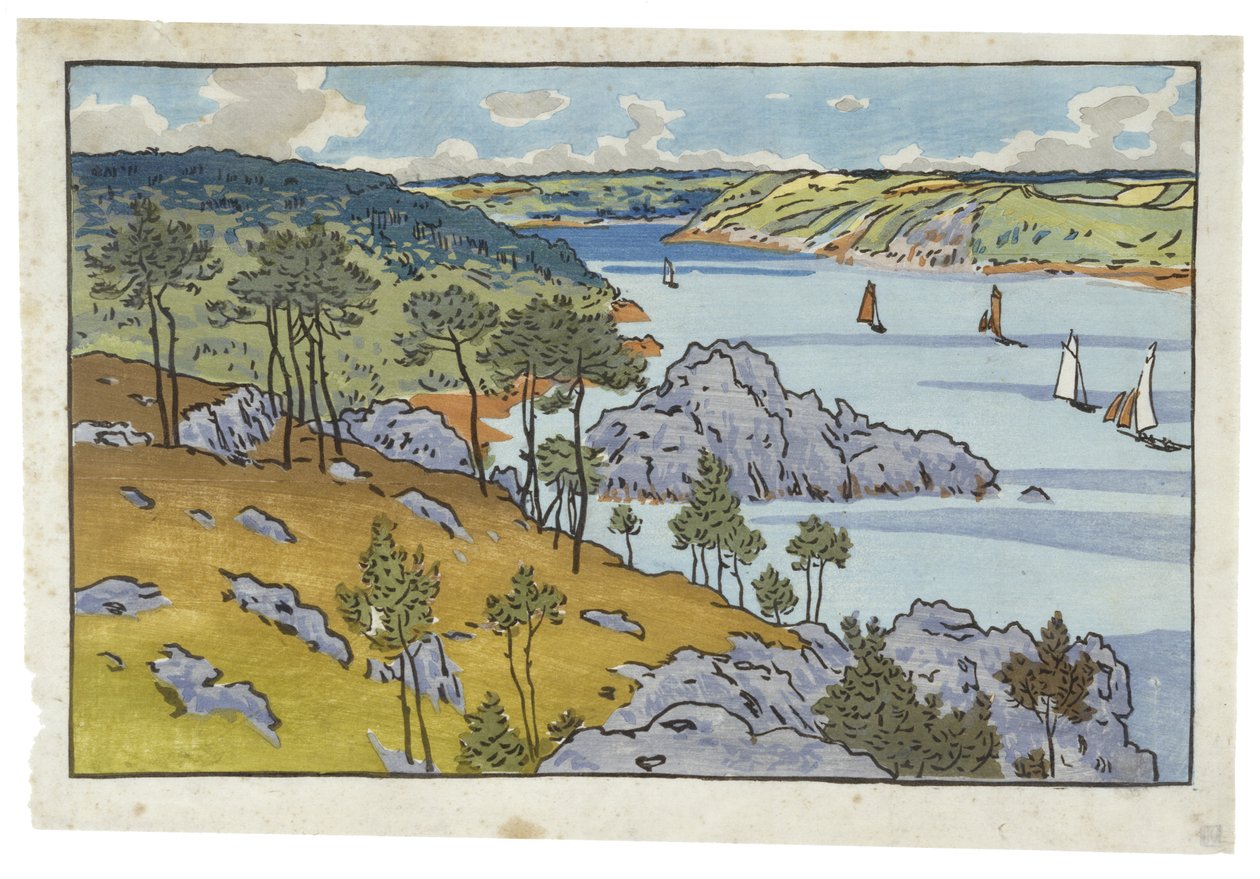 Munnen av Trieux vid Loguivy av Henri Rivière
