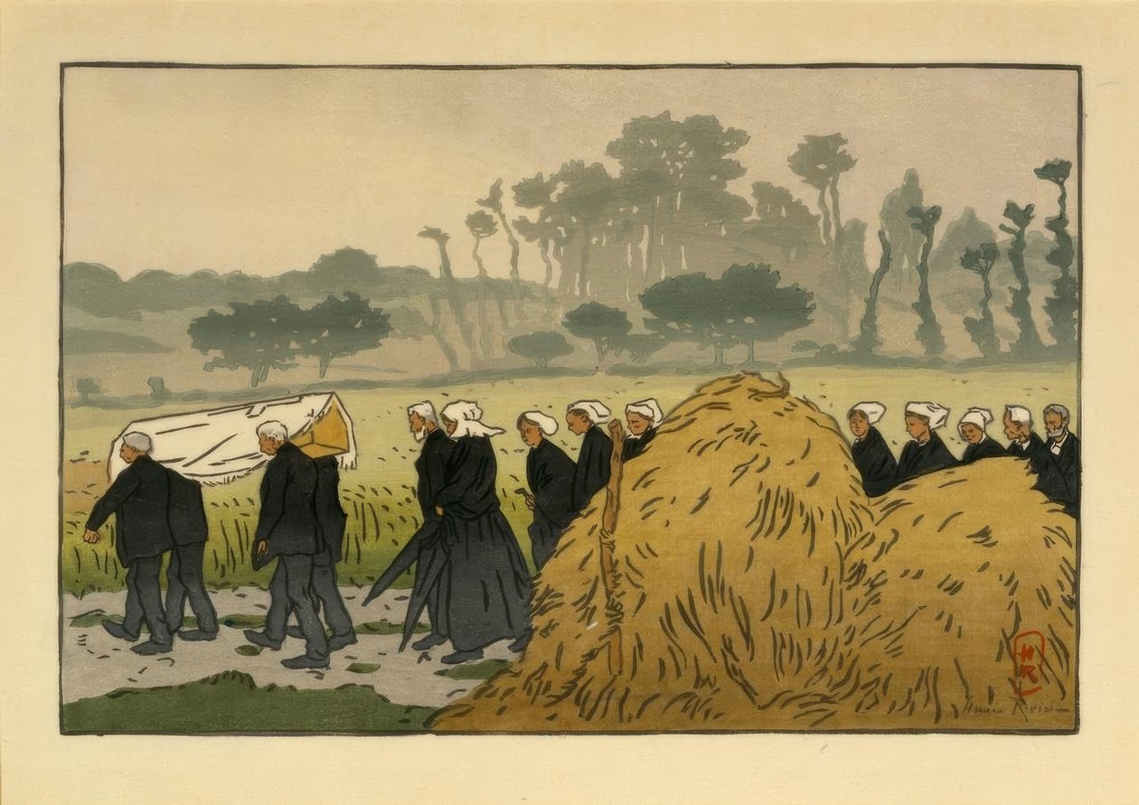 Begravning i Trestraou av Henri Rivière