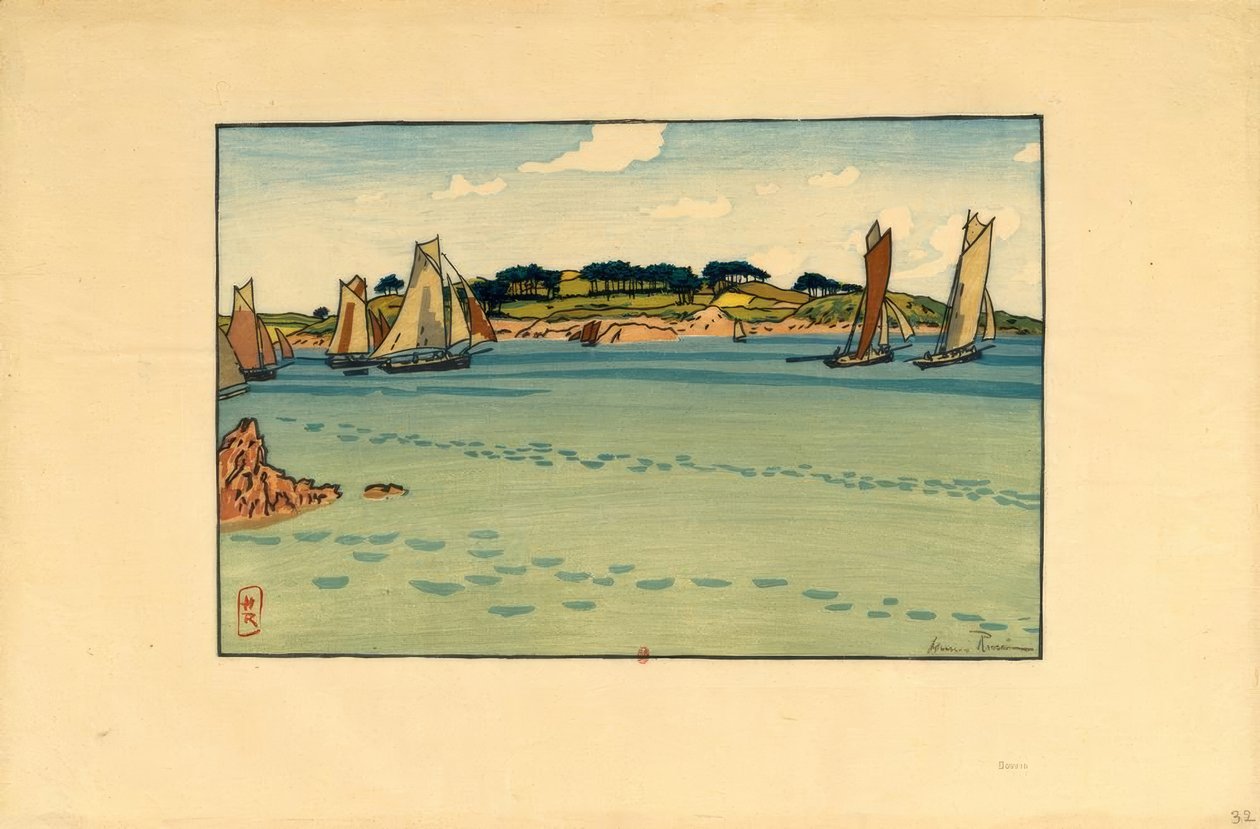 Henri Rivière, Gabares framför ….. av Henri Rivière