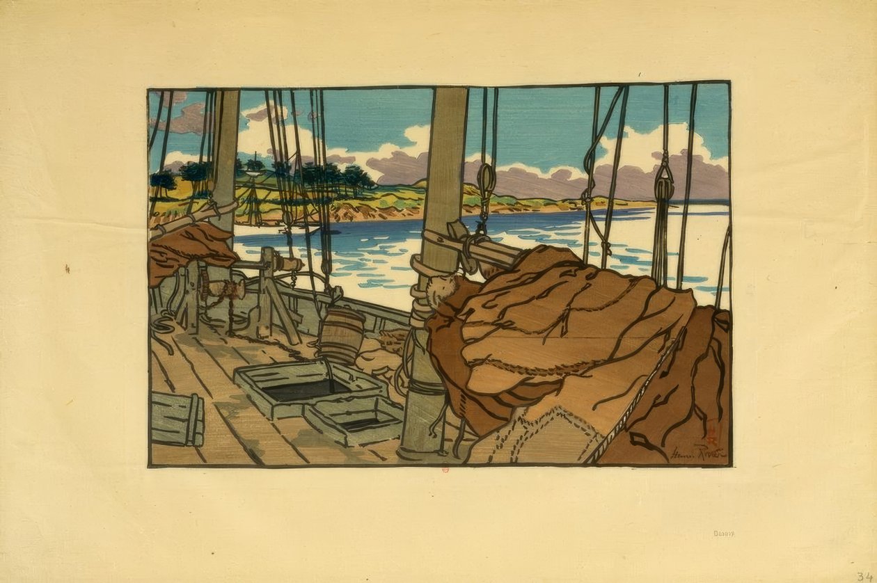 Hummerbåt vid mynningen av Trieux (Loguivy) av Henri Rivière