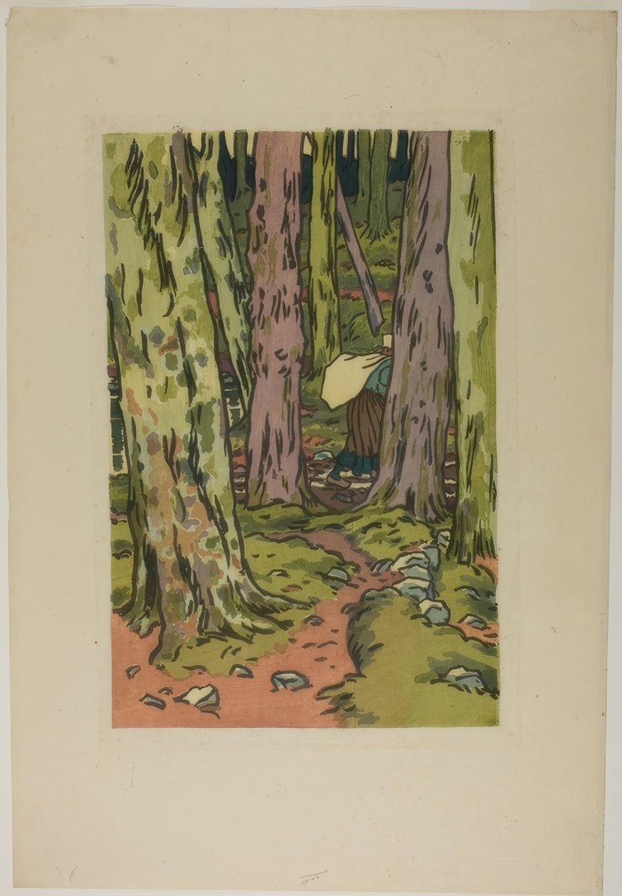 Tvättstuga i skogen i Loguivy av Henri Rivière
