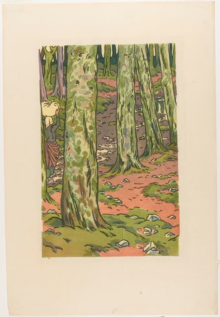 Tvättstuga i skogen i Loguivy av Henri Rivière