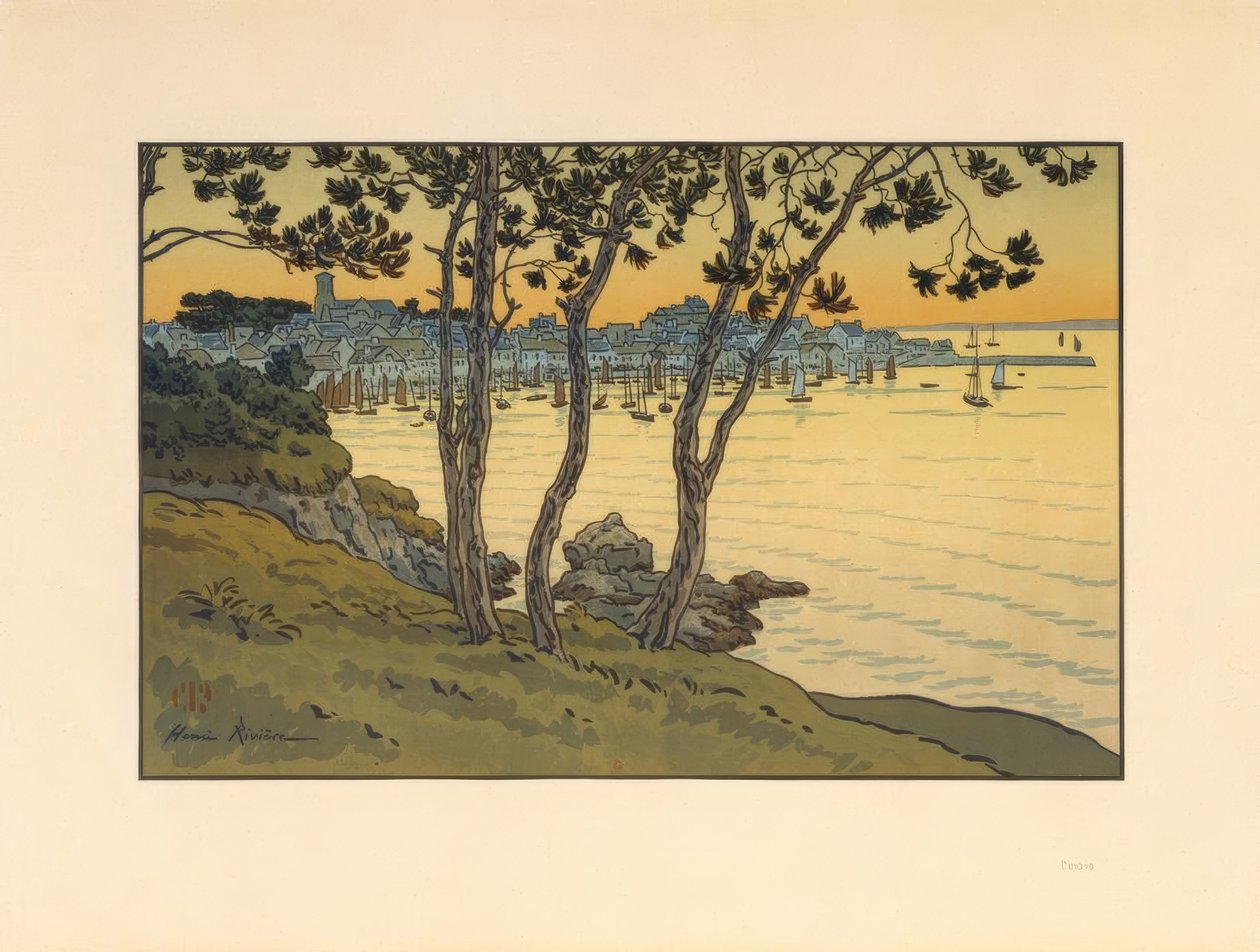 Hamnen i Douarnenez av Henri Rivière