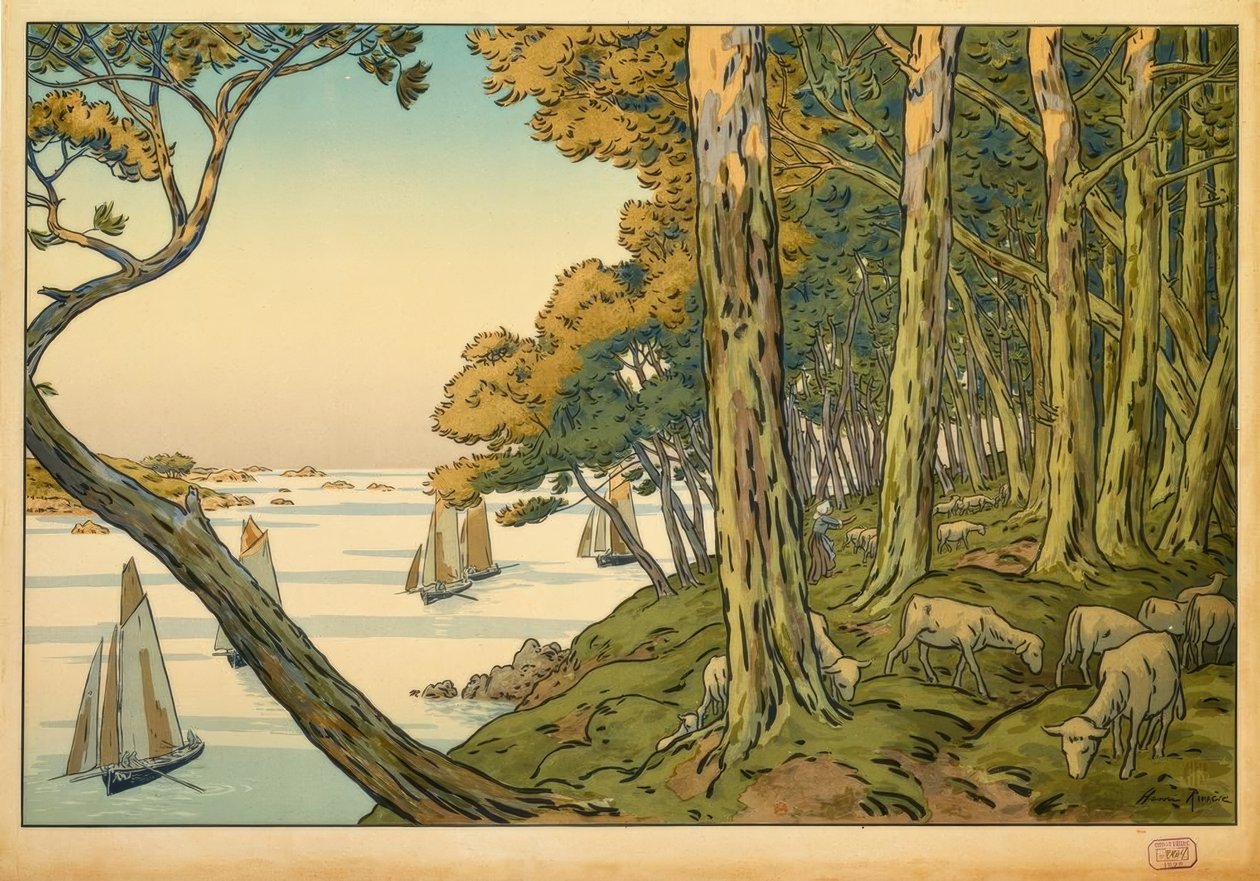 sommarkväll av Henri Rivière
