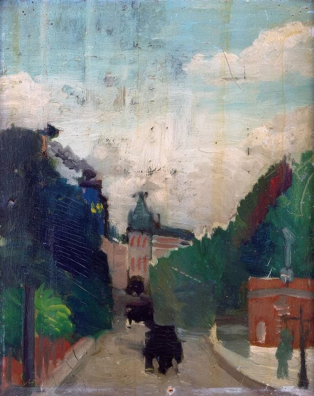 Skiss, utsikt över Metropolitan Palace av Henri Rousseau