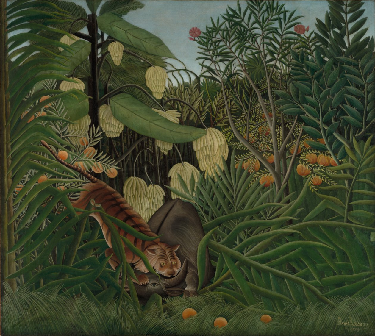 Slåss mellan en tiger och en buffel av Henri Rousseau