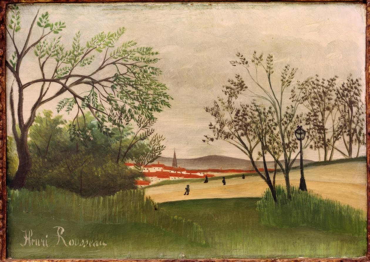 Landskap för klocktorn av Henri Rousseau