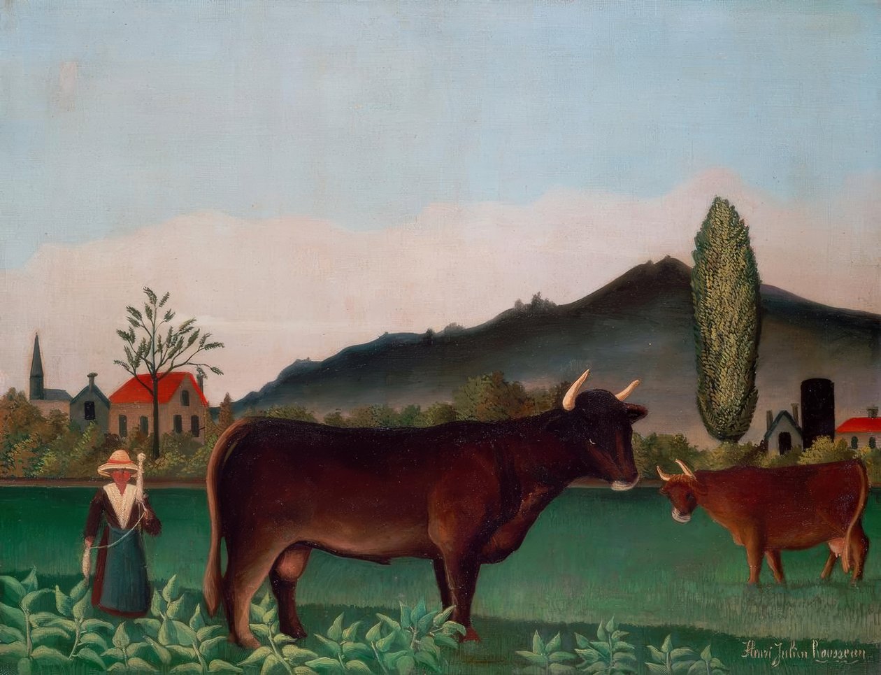 Landskap med kor av Henri Rousseau