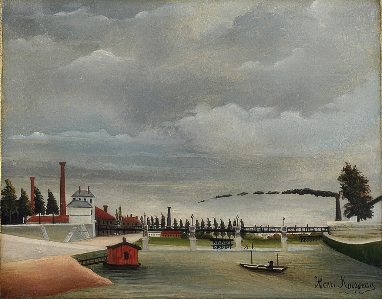 Seines stränder. 1898 av Henri Rousseau