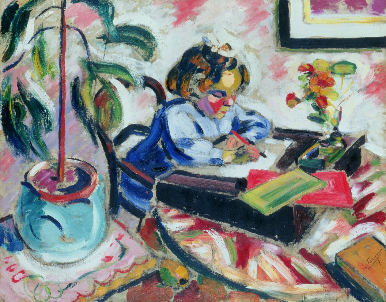 Lilla skolflicka av Henri Victor Gabriel Le Fauconnier