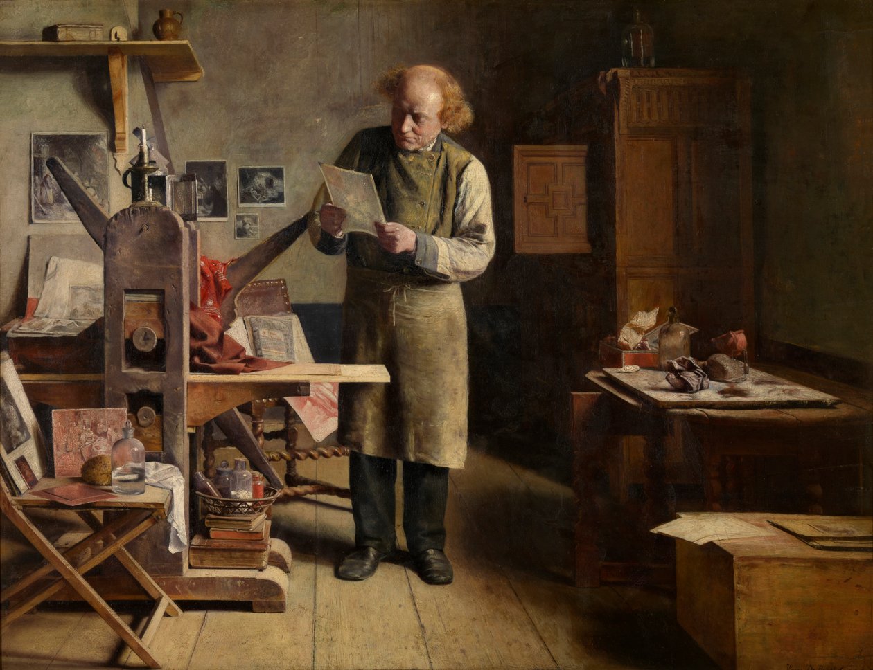 Plåtskrivaren (olja på duk) av Henri de Braekeleer