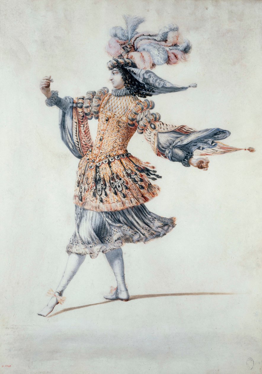 Balettdräkt, ca 1640-60 (gouache) av Henri de Gissey