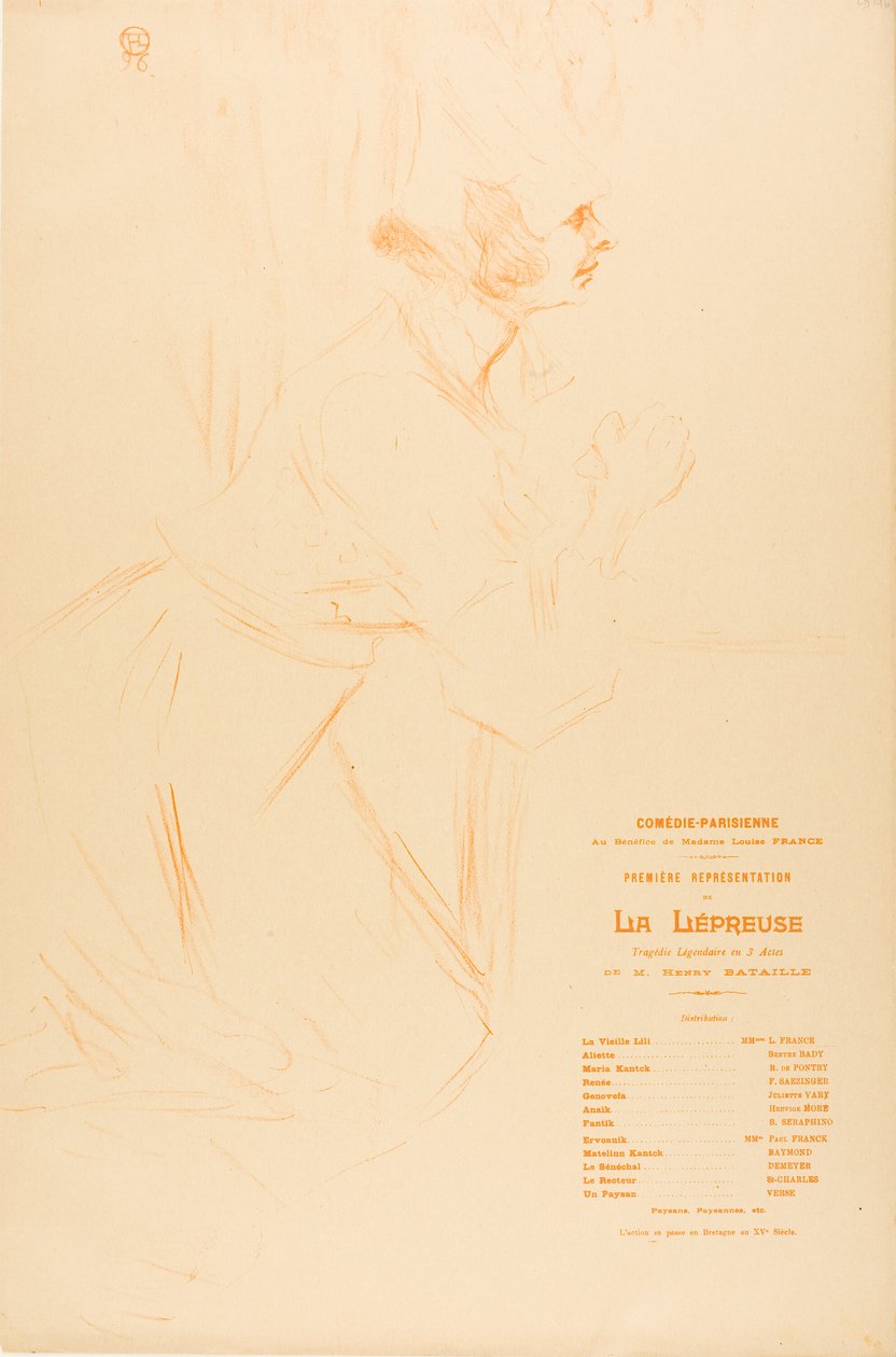 Program för spetälska av Henri de Toulouse Lautrec