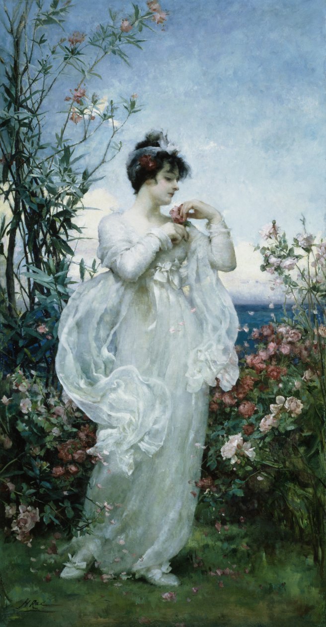 Sommar (olja på duk) av Henrietta Rae