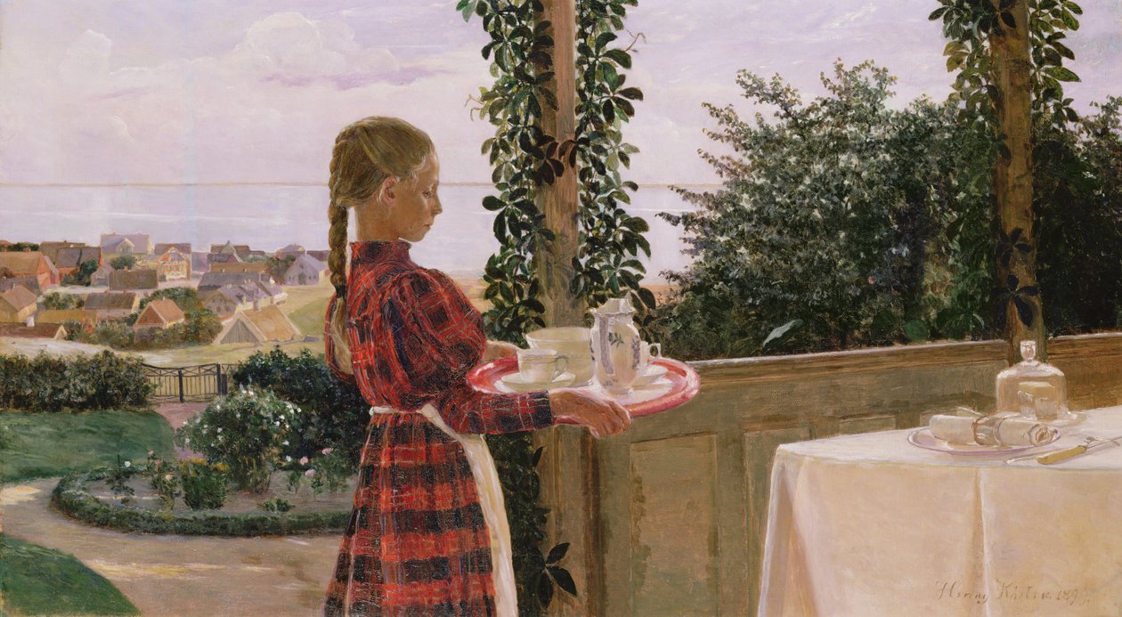 Teatime on the Verandah, 1899 av Henriette Elisabeth Koster Panduro