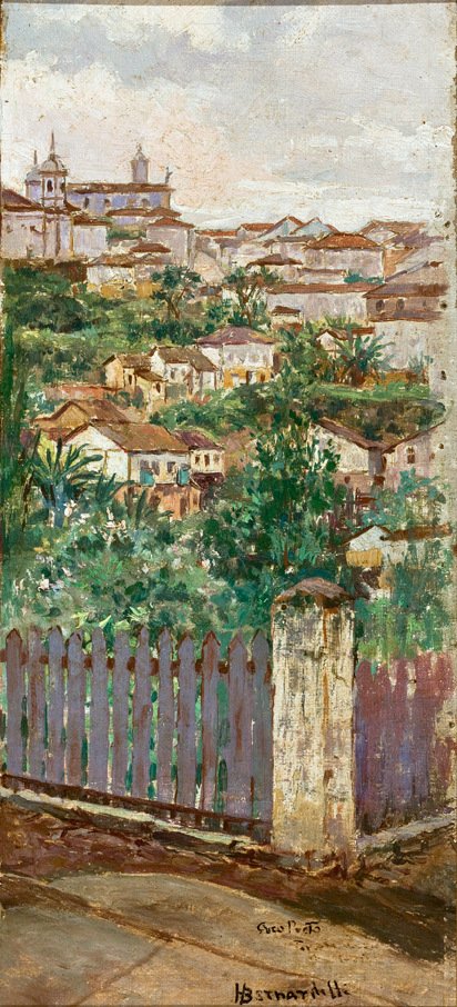  Landscape of Ouro PretonPortugues: Paisagem de Ouro Preton av Henrique Bernardelli