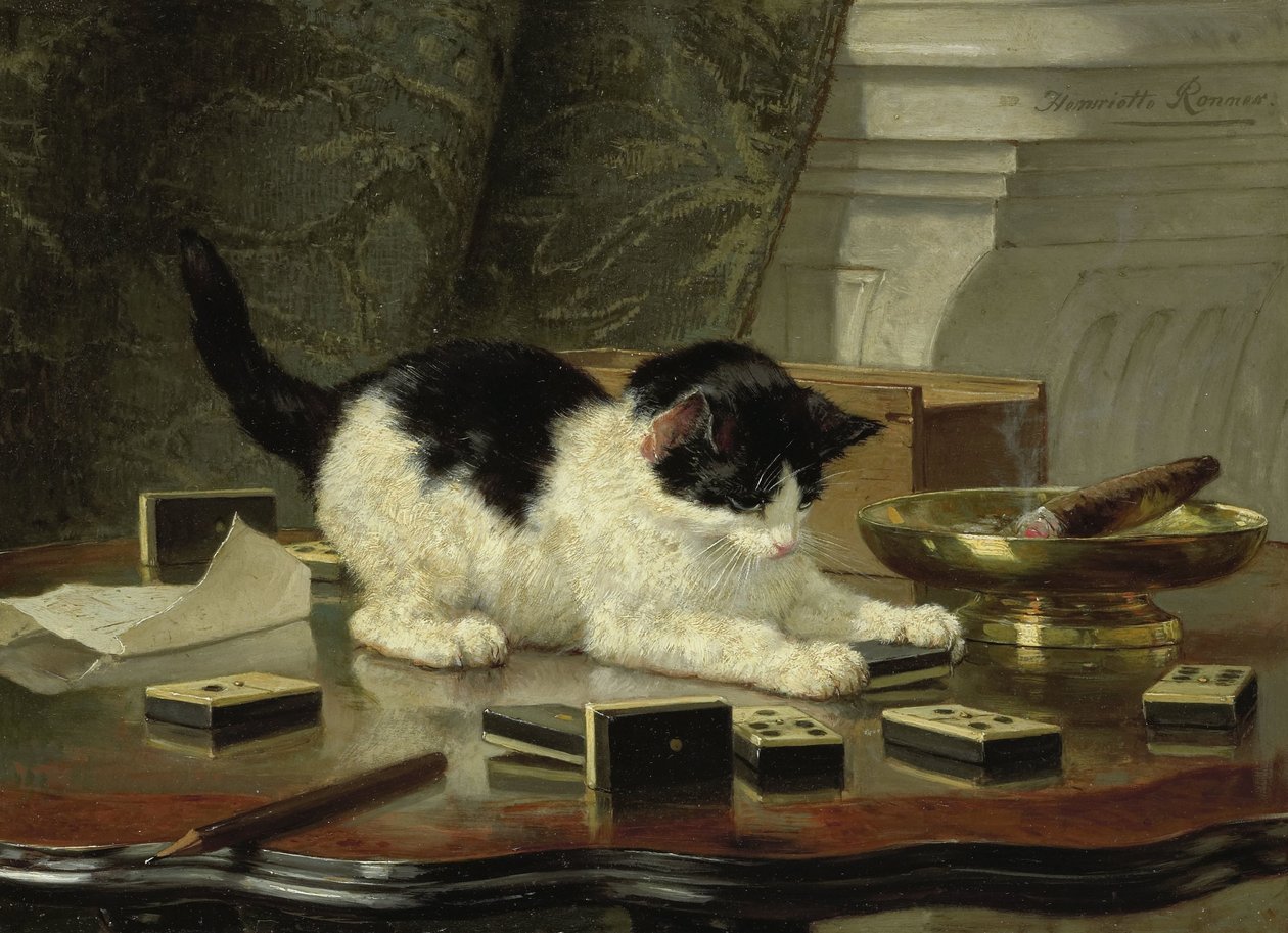 Katten på lek av Henriëtte Ronner