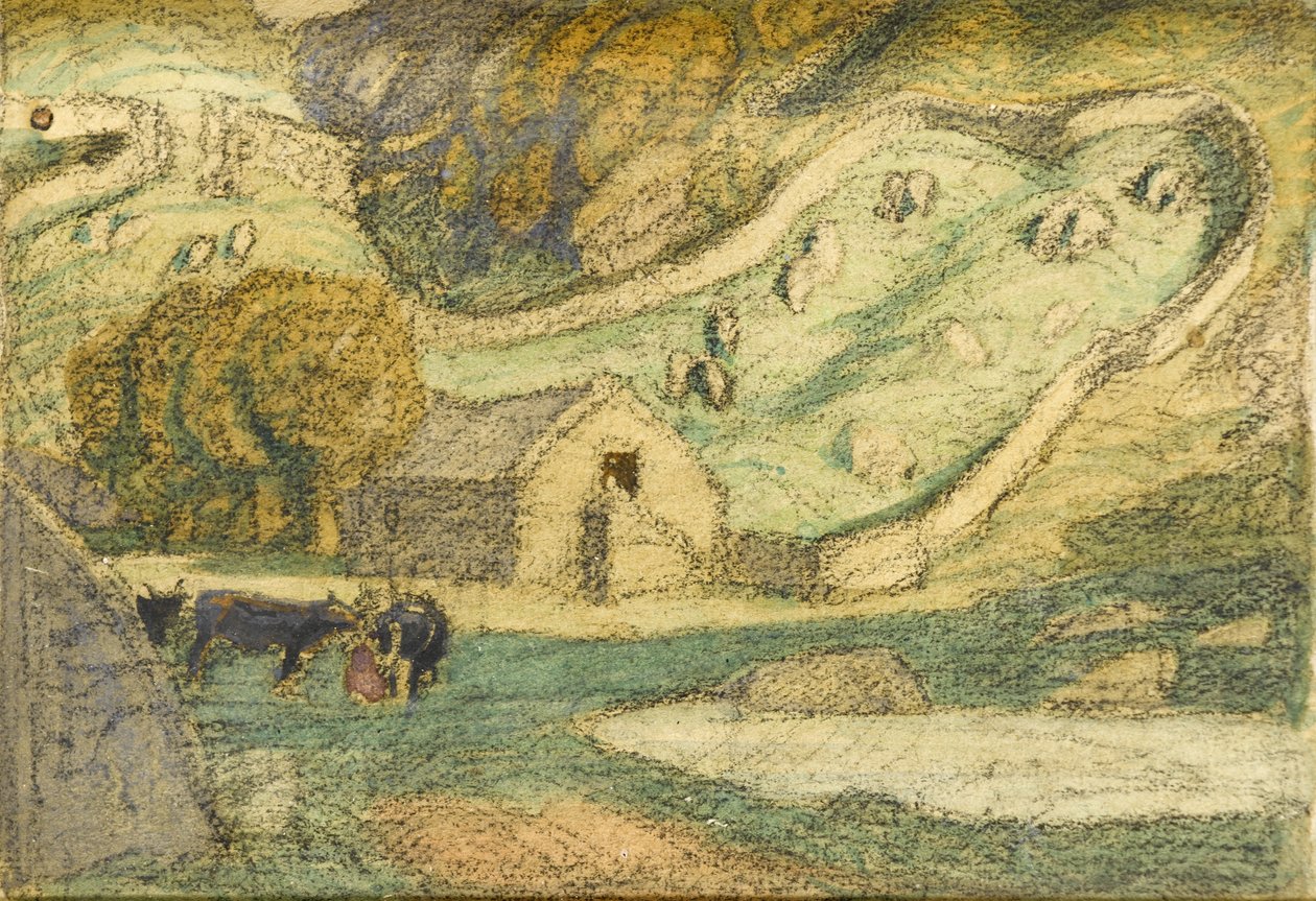 Cotswold Farm (pastell på papper) av Henry A. Payne
