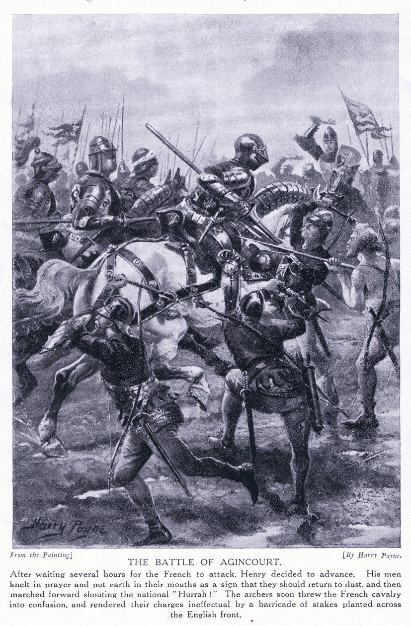 Slaget vid Agincourt AD1415, 1920-talet av Henry A. Payne
