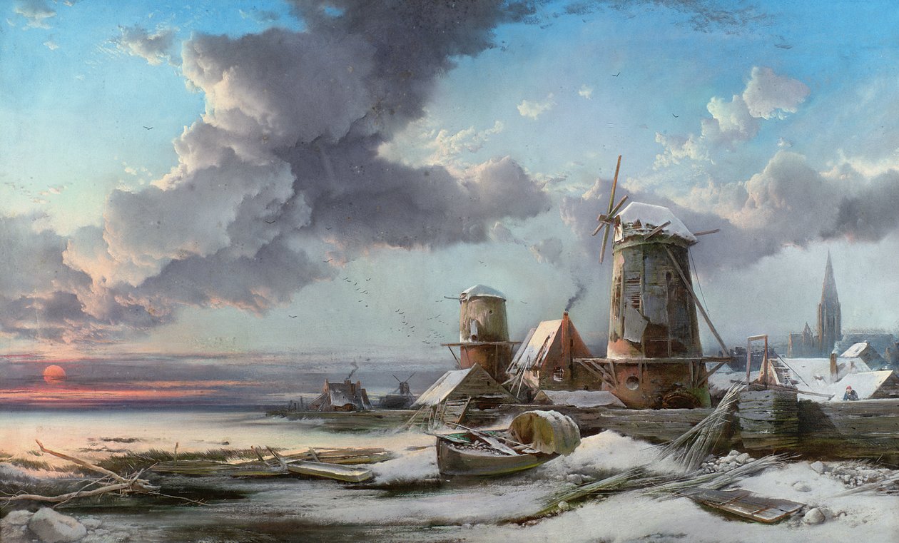 Frostig soluppgång, Leiden av Henry Bright