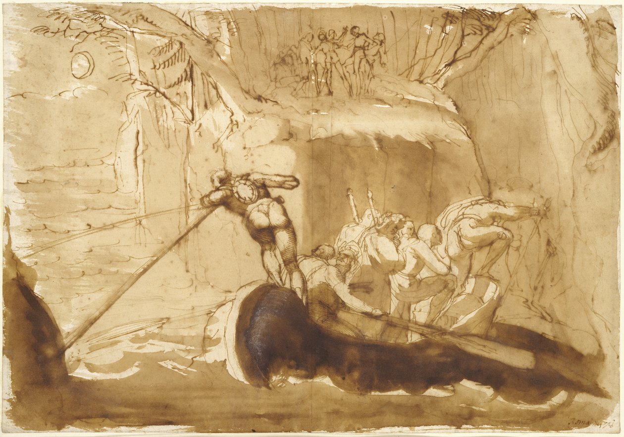 Konfederationen anländer till Rutli (penna och tvätt på papper) av Johann Heinrich Füssli