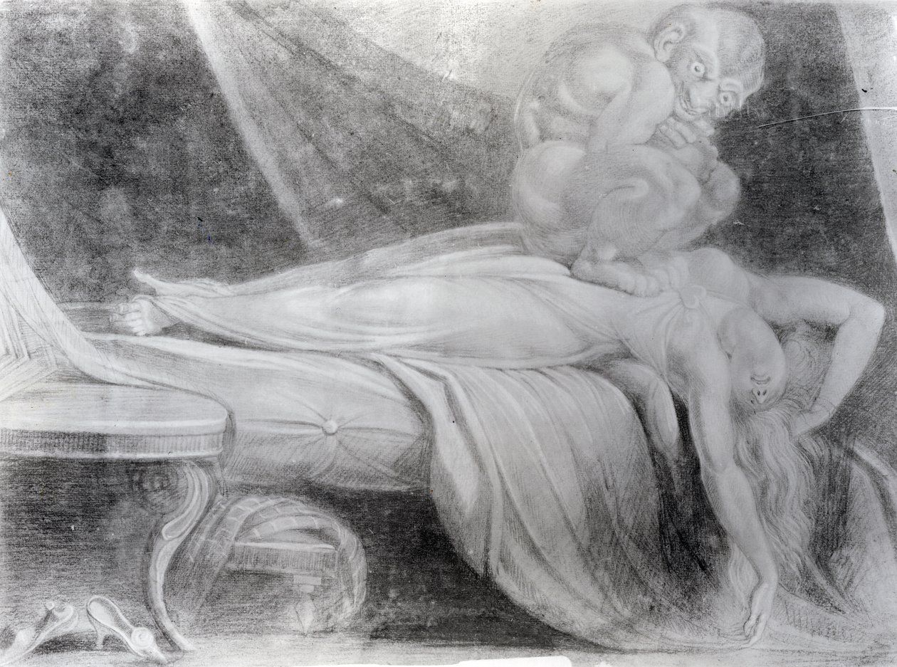 Mardrömmen, 1781 (krita på papper) av Johann Heinrich Füssli