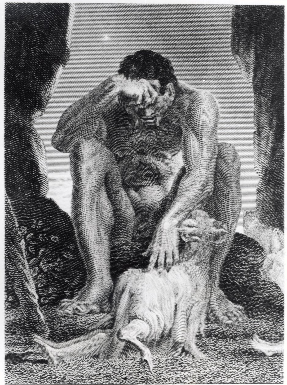 Ulysses Kutoroka kutoka Polyphemus the Cyclops, iliyochongwa na I.G. Walker, 1808 swed av Johann Heinrich Füssli