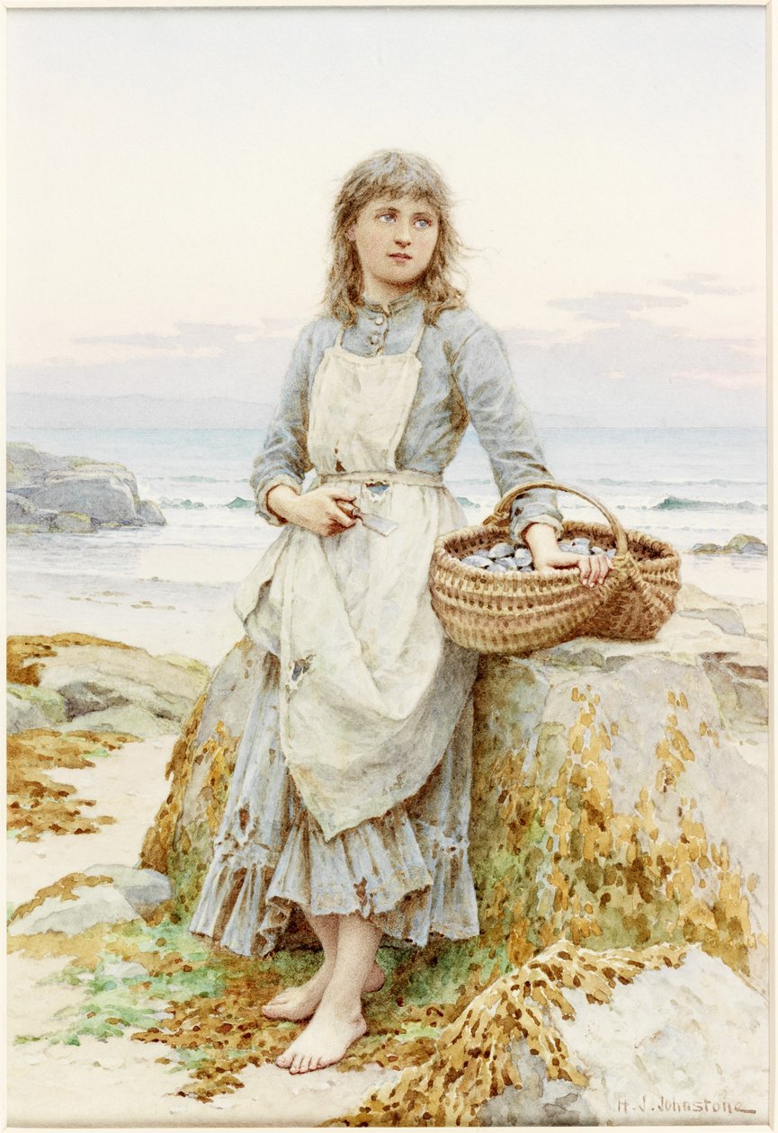 Musselsamlaren (akvarell på papper) av Henry James Johnstone