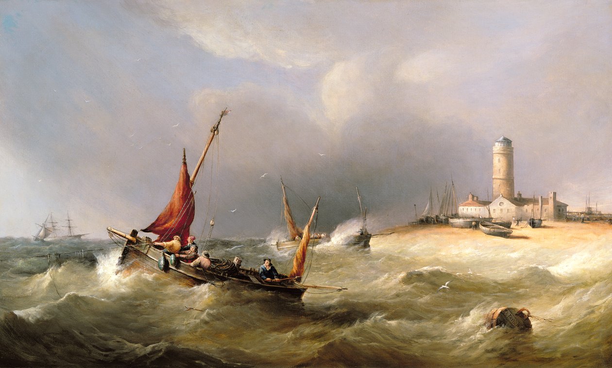 Fiskebåtar i en kuling utanför Dungeness Spit av Henry King Taylor
