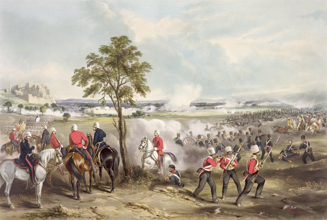 Slaget vid Goojerat den 21 februari 1849, graverad av John Harris (ca 1791-1873) 1850 av Henry Martens