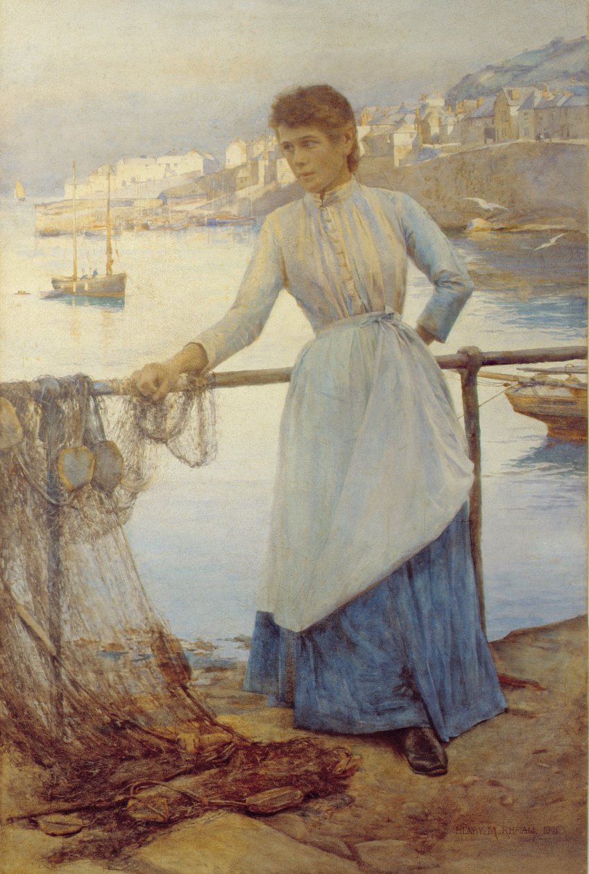 Flicka i blått av Henry Meynell Rheam