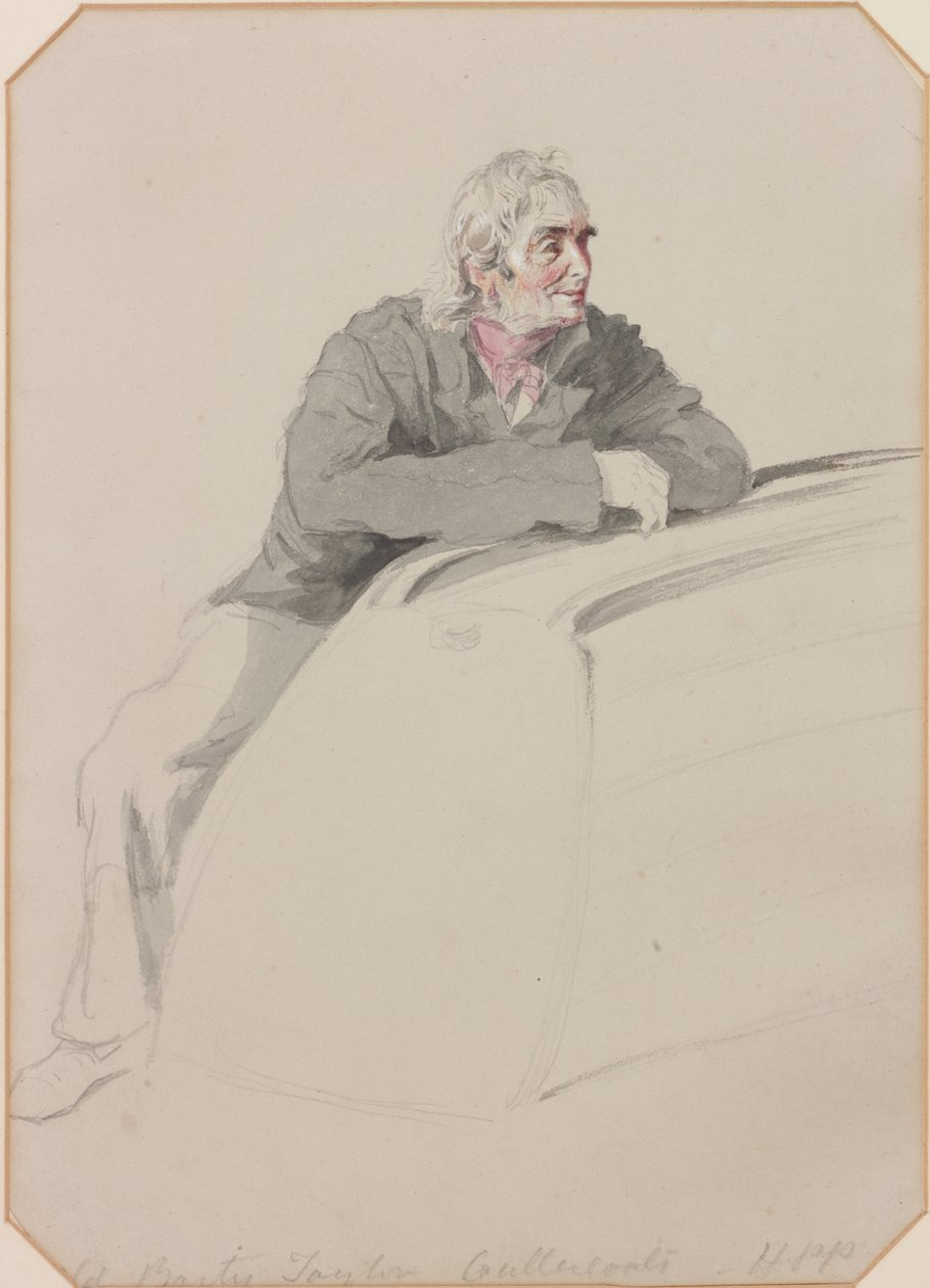 Old Barty Taylor, Cullercoats (penna och wc på papper) av Henry Perlee Parker