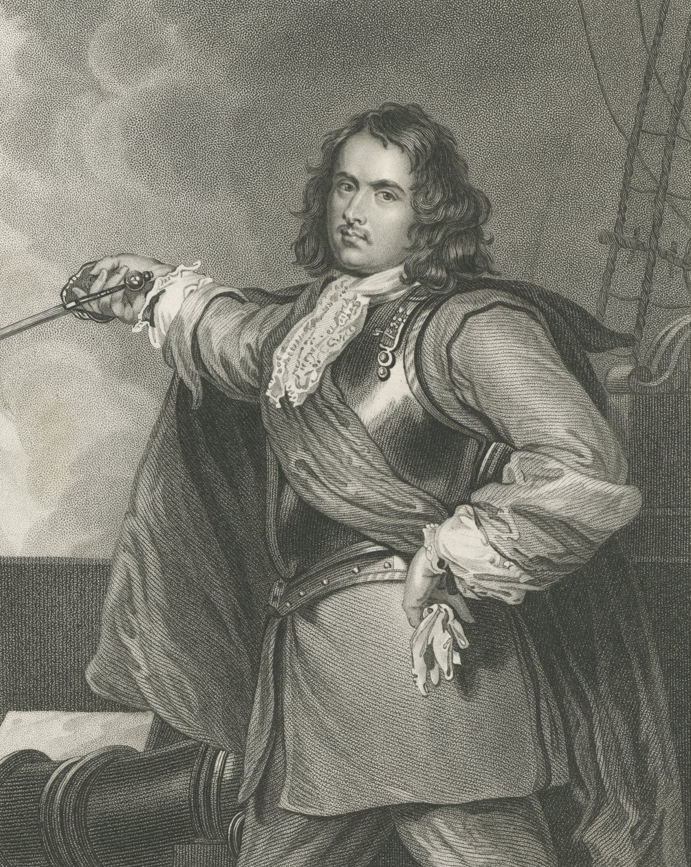Amiral Blake (stippelstickning) av Henry Perronet Briggs