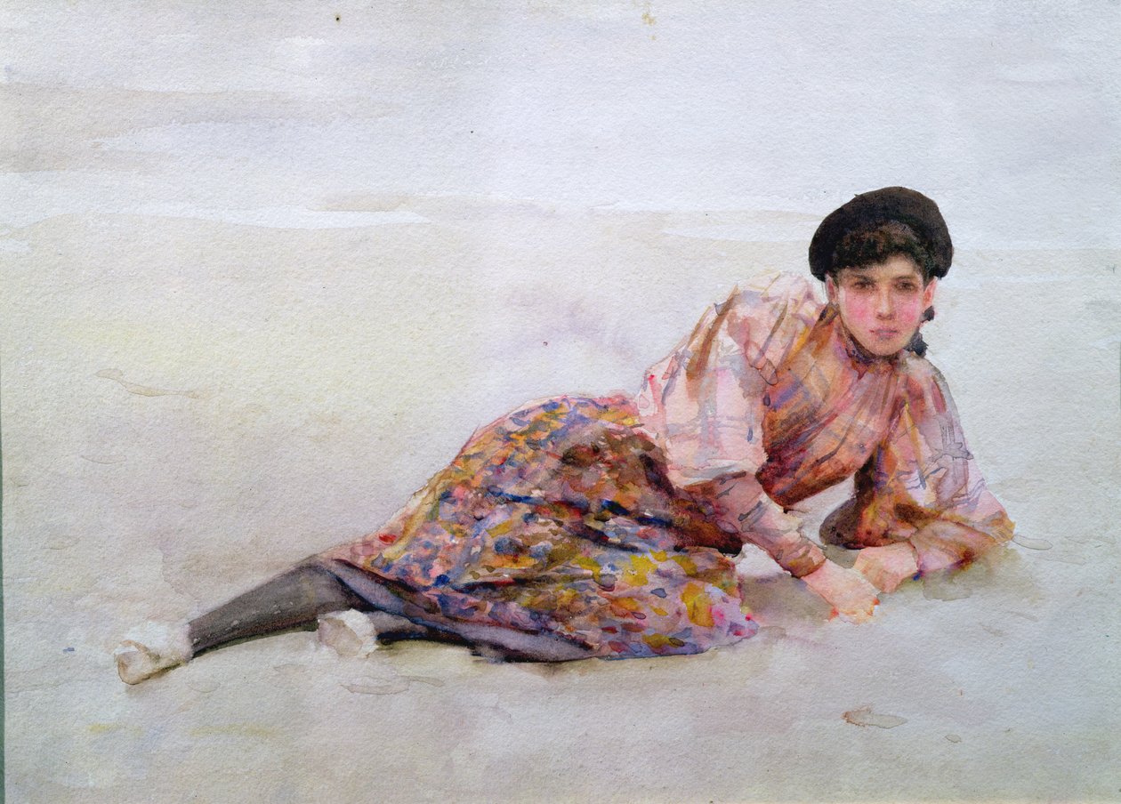 Flicka på stranden av Henry Scott Tuke