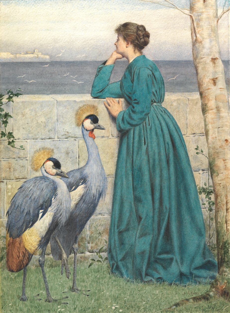 Väntar och tittar (wc förhöjd med kroppsfärg) av Henry Stacey Marks